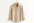 Beige linen button-up shirt on coat hanger