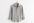 Light gray linen button-up shirt on coat hanger