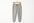 Light gray merino wool sweat pants hanging on coat hanger