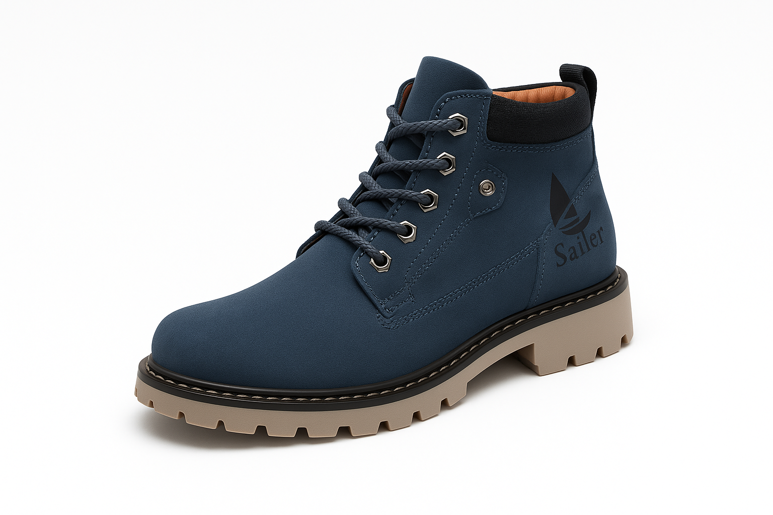 Navy Boot White Background