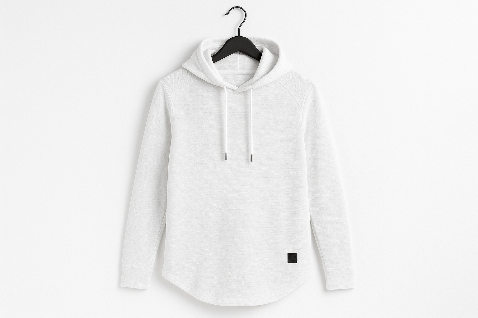 White hoodie on hanger