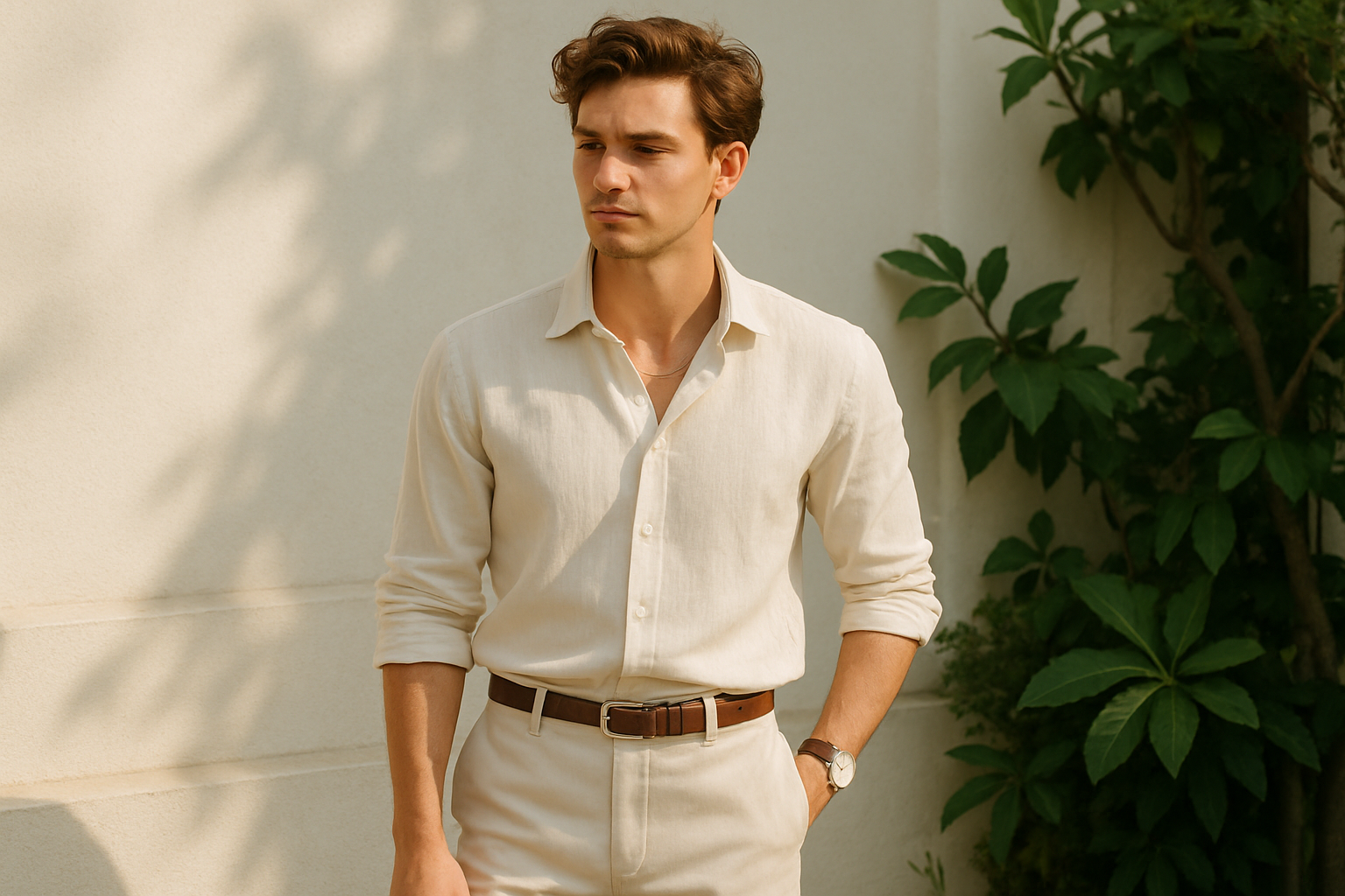 Young male model with summer vibes and modern stylish fashion
